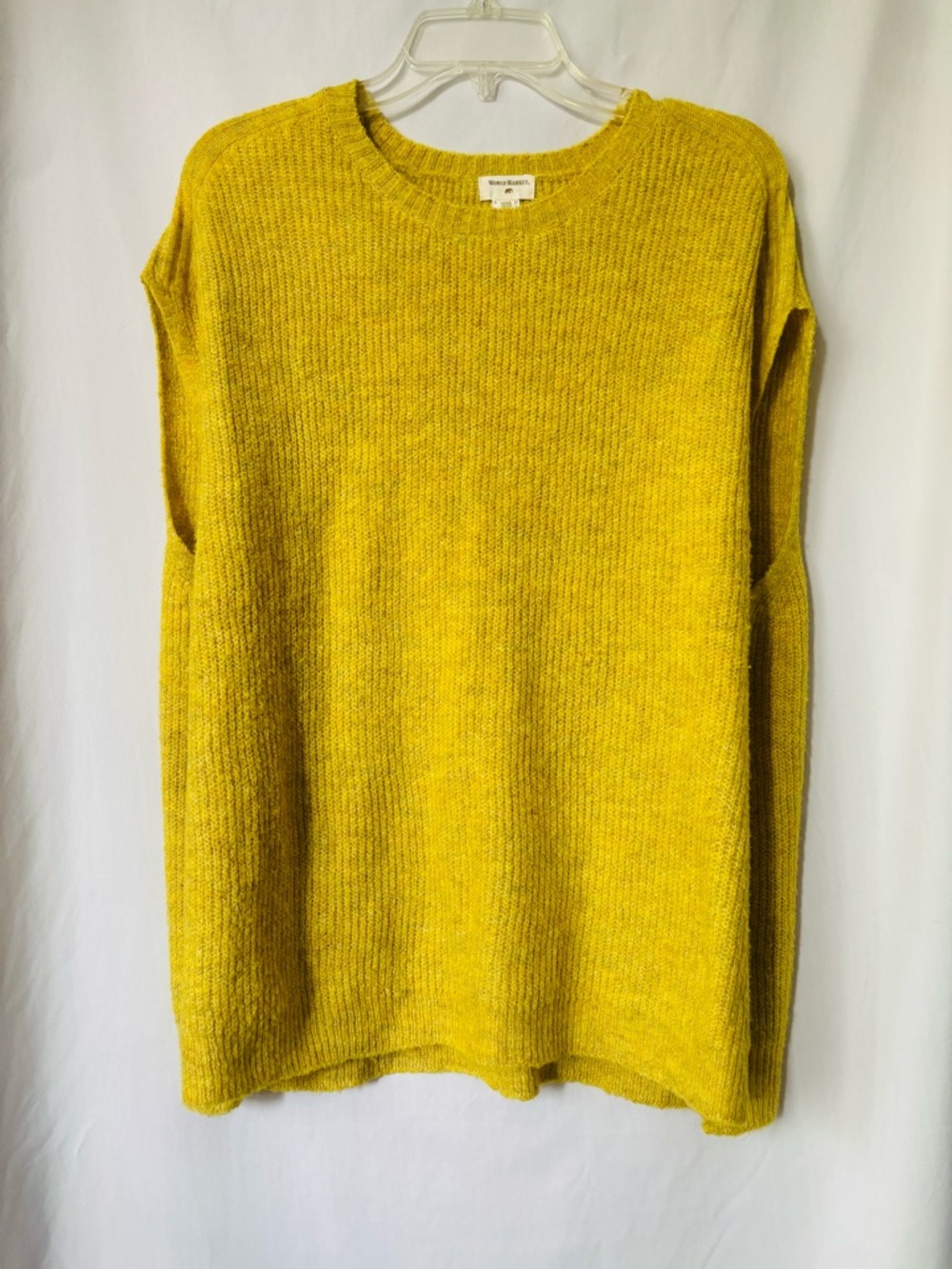 Mod World Market Chartreuse Sleeveless Sweater Vest Mustard Yellow